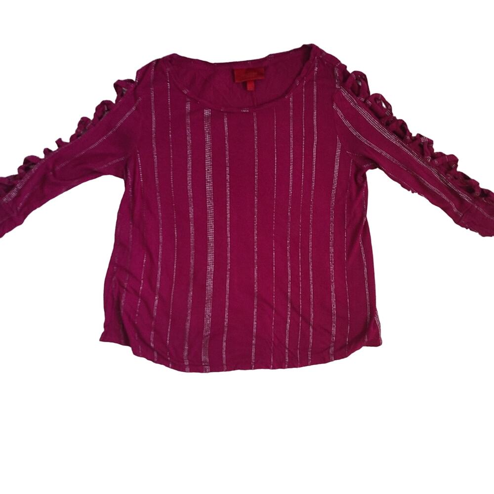 Jennifer Lopez Violet Studded Looped Sleeve Blouse Size‎ Large